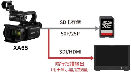 逐行扫描记录时支持Full HD 50i输出